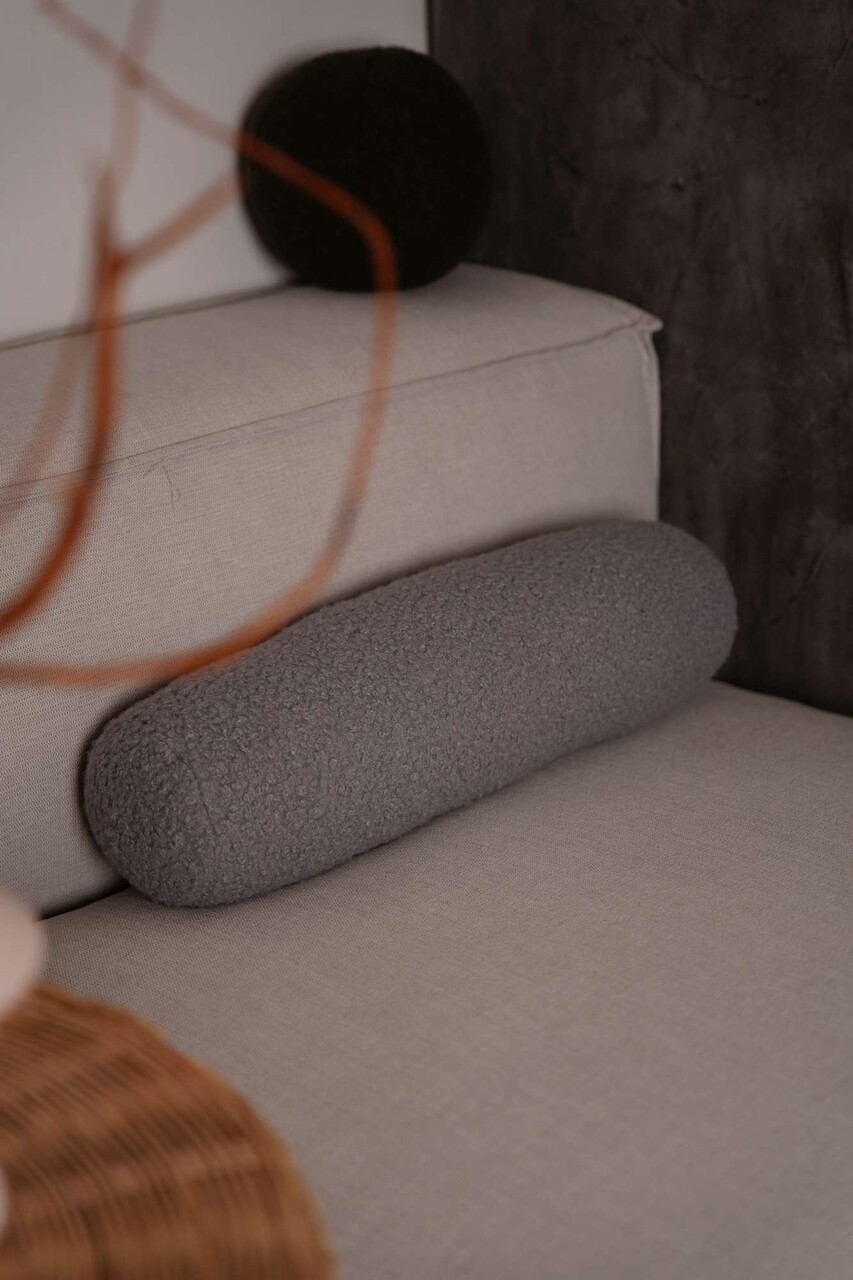 Perna, Teddy Roller, 50x14x14 cm, 75% RECYCLED POLYESTER/25% POLYESTER, Gri - imagine 4